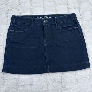 Earnest Sewn‎ USA Women’s 100 % Cotton Dark Denim Mini Skirt Size 28